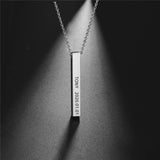 Fishhook Engrave Bar Necklace Coordinate Name Chain Personalized Family Gift