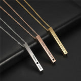 Fishhook Engrave Bar Necklace Coordinate Name Chain Personalized Family Gift