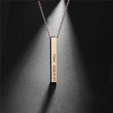 Fishhook Engrave Bar Necklace Coordinate Name Chain Personalized Family Gift