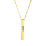 Fishhook Engrave Bar Necklace Coordinate Name Chain Personalized Family Gift