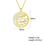 Family Tree Of Life Personalized Necklace Name Chain Kid Child Gift For Women