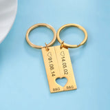 Fishhook Heart Couple Personalized Keychain Date Name Initial Key Chain