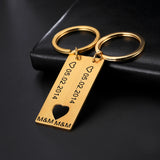 Fishhook Heart Couple Personalized Keychain Date Name Initial Key Chain