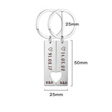 Fishhook Heart Couple Personalized Keychain Date Name Initial Key Chain