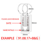 Fishhook Heart Couple Personalized Keychain Date Name Initial Key Chain