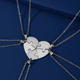 Custom Fishhook Heart Necklace Puzzle Family Kid Gift