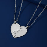 Custom Fishhook Heart Necklace Puzzle Family Kid Gift
