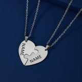 Custom Fishhook Heart Necklace Puzzle Family Kid Gift