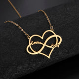 Fishhook Infinity Necklace Personalized Name Heart Chain Family Kid Gift