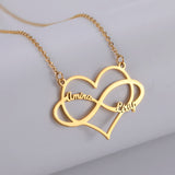 Fishhook Infinity Necklace Personalized Name Heart Chain Family Kid Gift
