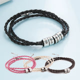 Fishhook Personalized Leather Bracelet Family Gift