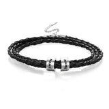 Fishhook Personalized Leather Bracelet Family Gift