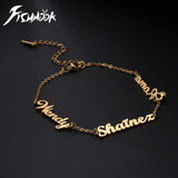 Fishhook Personalized Bracelet Multi-name Family Bangle Gift Stainless Steel