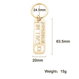 Fishhook Personalized Car Keychain Name Phone Number Key Chain Ring Gift