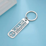 Fishhook Personalized Car Keychain Name Phone Number Key Chain Ring Gift