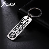 Fishhook Personalized Car Keychain Name Phone Number Key Chain Ring Gift