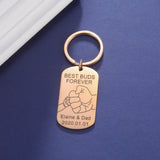 Fishhook Personalized Keychain Name Date Father Key Chain Ring