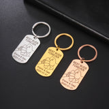 Fishhook Personalized Keychain Name Date Father Key Chain Ring