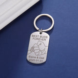 Fishhook Personalized Keychain Name Date Father Key Chain Ring
