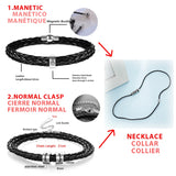 Custom Fishhook Leather Bracelet Family Names Stainless Steel Jewelry