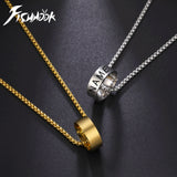 Fishhook Ring Personalized Necklace Strong Chain Name Engrave Family Gift