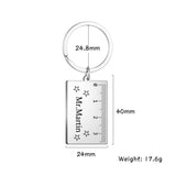 Personalized Fishhook Ruler Keychain Kid Child Length Stationery Student Gift