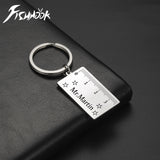 Personalized Fishhook Ruler Keychain Kid Child Length Stationery Student Gift