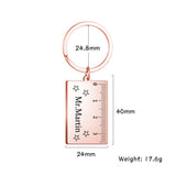 Personalized Fishhook Ruler Keychain Kid Child Length Stationery Student Gift