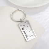 Personalized Fishhook Ruler Keychain Kid Child Length Stationery Student Gift