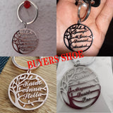 Family Tree of Life Keychain Personalized with 6 Names