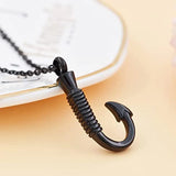 Stainless Steel Fish Hook Cremation Urn Necklace Pendant