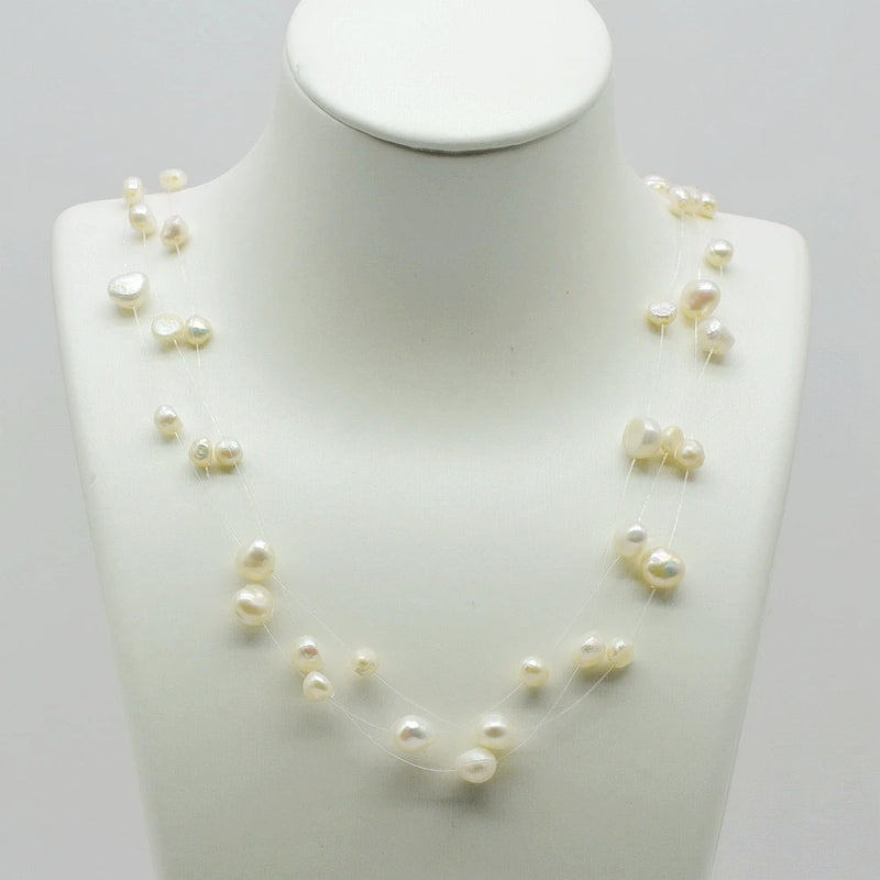 Baroque Pearl Necklace Multicolor Strand Dress Accessories