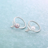 S925 Sterling Silver Fishtail Pearl Ring Settings Mountings Female Adjustable