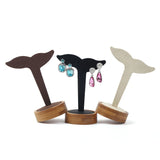 Wood Fishtail Shape Earrings Display Stand