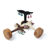 Wood Fishtail Shape Earrings Display Stand