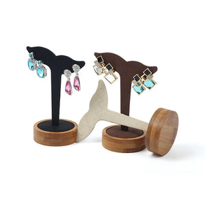 Wood Fishtail Shape Earrings Display Stand