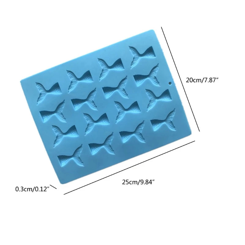 Fishtail Water Drop Silicone Mold Cake Baking Jelly Soap Mold