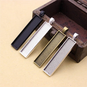 Rectangular cabochons Pendant Tray for DIY Making 5pcs