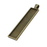 Rectangular cabochons Pendant Tray for DIY Making 5pcs