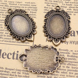Bronze Cabochon Frame Settings for DIY Pendant Charm 10pcs K04508