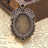 Bronze Cabochon Frame Settings for DIY Pendant Charm 10pcs K04508