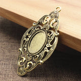 Vintage Glass Cameos Frame Settings Bezel Tray for DIY Necklace Making 5pcs/lot