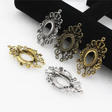 Vintage Oval Brooch Blank Setting Bezel Tray Base Mermaid Cabochons 5pcs/lot