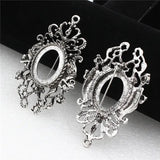 Vintage Oval Brooch Blank Setting Bezel Tray Base Mermaid Cabochons 5pcs/lot