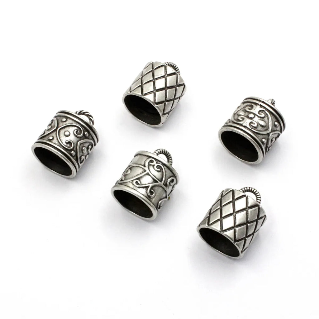 20mm Cord Crimp End Caps Buckle Tips for Necklace Bracelet Ropes 5pcs