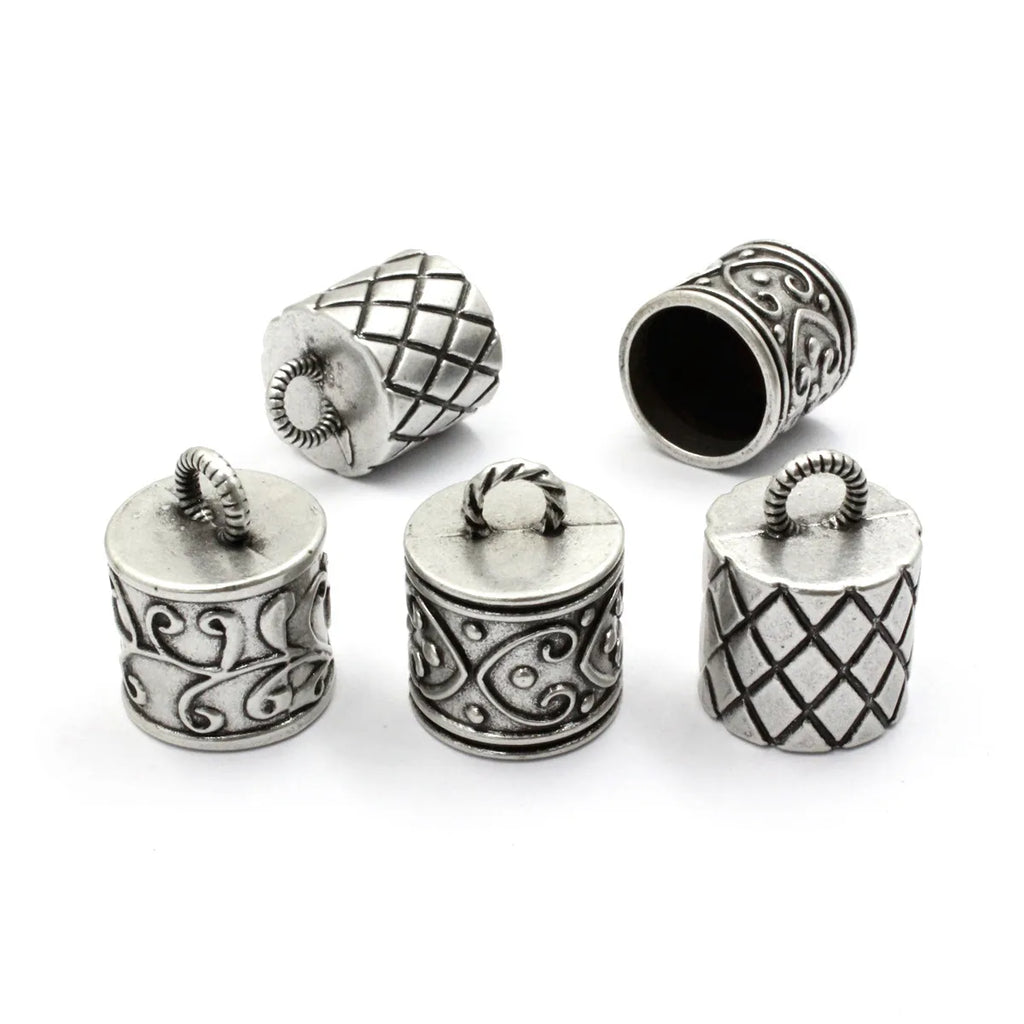 20mm Cord Crimp End Caps Buckle Tips for Necklace Bracelet Ropes 5pcs