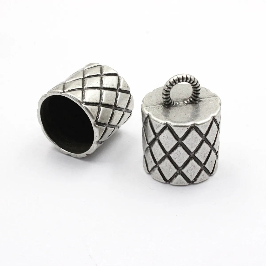 20mm Cord Crimp End Caps Buckle Tips for Necklace Bracelet Ropes 5pcs