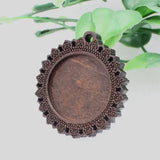 25mm Wooden Round Vintage Glass/Cabochon Frame Bezel Settings