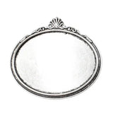 Antique Silver Bronze Cameo Frame Bezel Settings, 3pcs