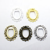 Oval Cabochons Glass Brooch Blank Setting Bezel Tray Base DIY Making 5pcs